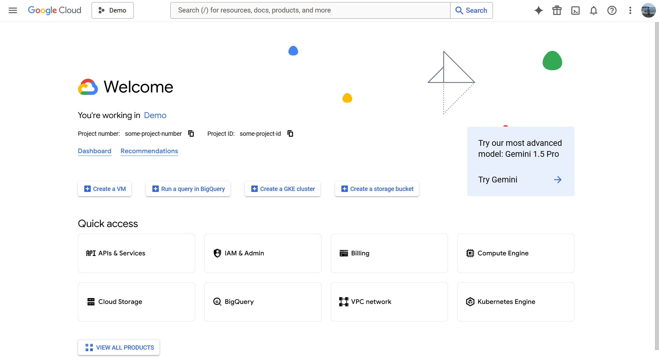 Google Cloud Console Home